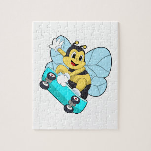 Puzzle Bee as Skater con Skateboard