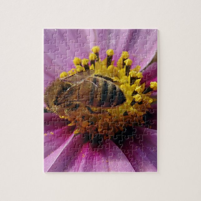 Puzzle Bee Cosmo, Honey Bee y Cosmo Flower (Vertical)