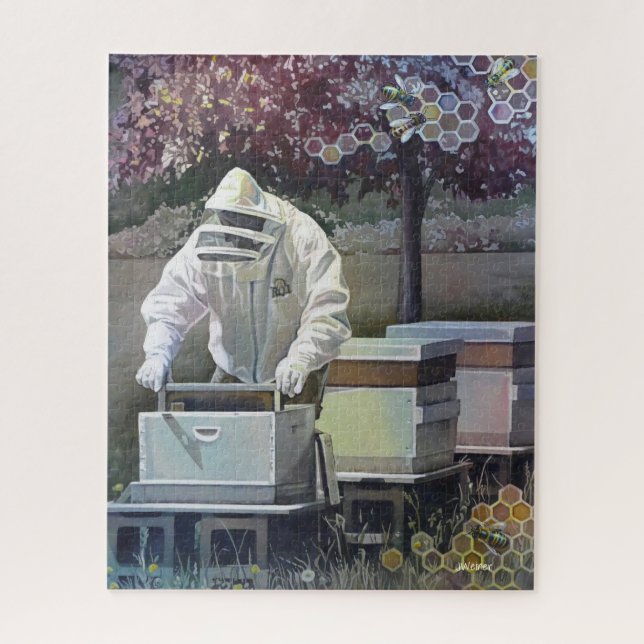 Puzzle Beekeeper Tendiendo Cajas De Abejas De Miel (Vertical)