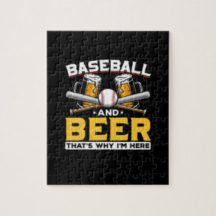Puzzle Beer Drinker Beer Humor de cerveza de béisbol Cump