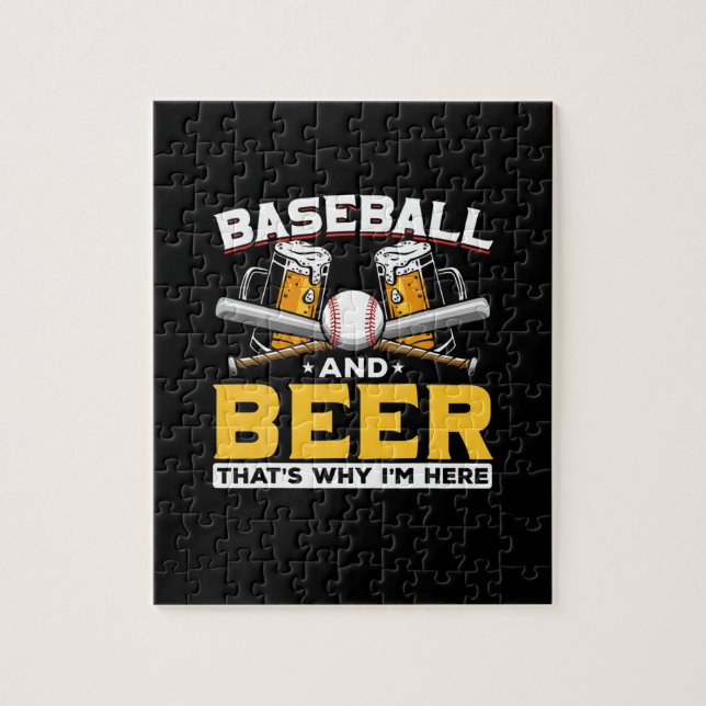 Puzzle Beer Drinker Beer Humor de cerveza de béisbol Cump (Vertical)