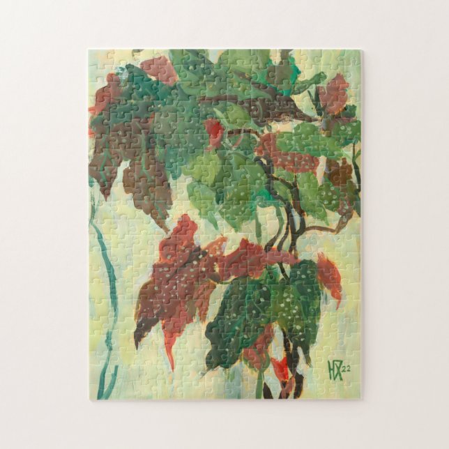 Puzzle Begonia Maculata Home Garden Plant Floral Pintura (Vertical)
