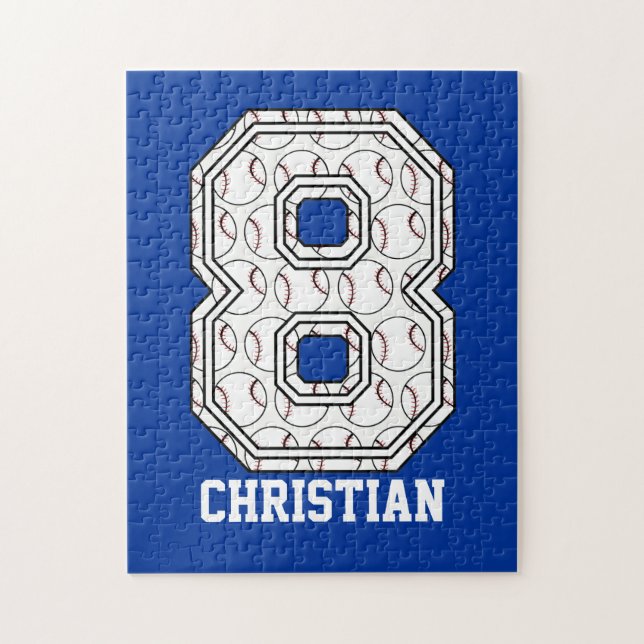Puzzle Béisbol personalizado número 8 (Vertical)