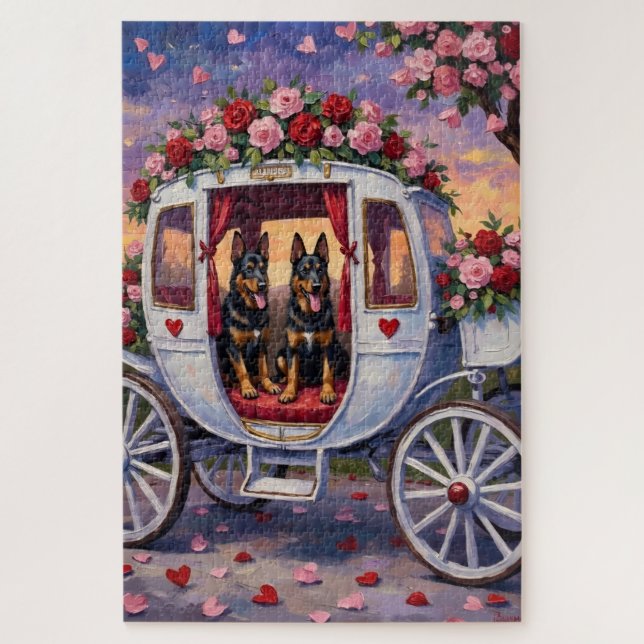 Puzzle Belgian Shepherd Dog Valentine's Day (Vertical)