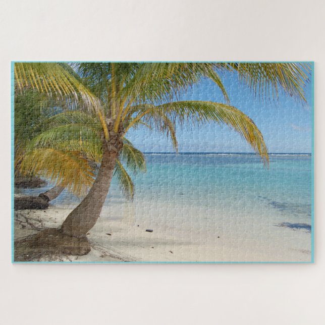 Puzzle Belice Palm Tree Beach Océano Caribe (Horizontal)