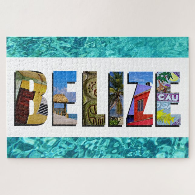 Puzzle Belice Tropical Beach Blue Ocean Travel Fotos (Horizontal)