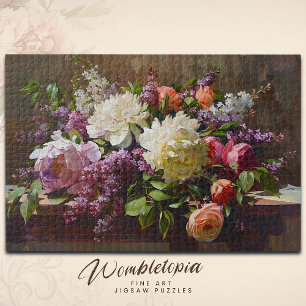 Puzzle Bella Artes de la Vintage Peony & Lilac Floral Bou