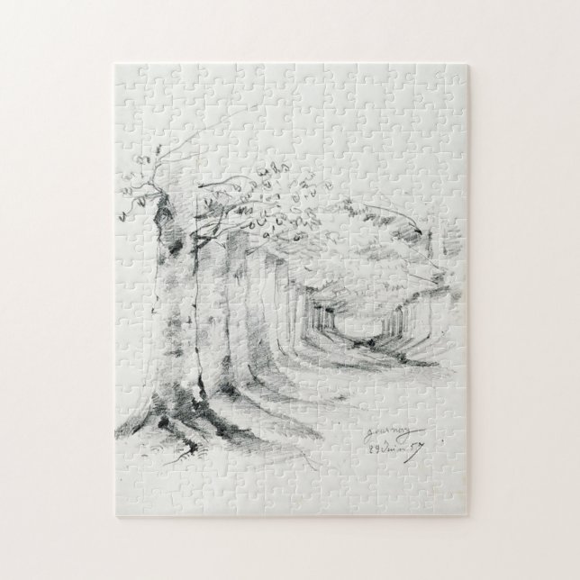 Puzzle Bella Artes del callejón de los árboles Monet (Vertical)