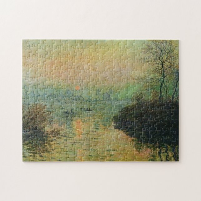 Puzzle Bella Artes del Monet de Invierno del Sunset Seine (Horizontal)