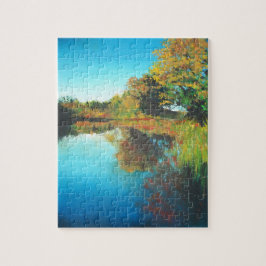 Puzzle Bella Artes paisajístico de los ríos Trees Caídos