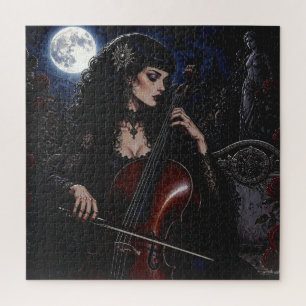 Puzzle Bella Belleza Gótica Tocando el Cello