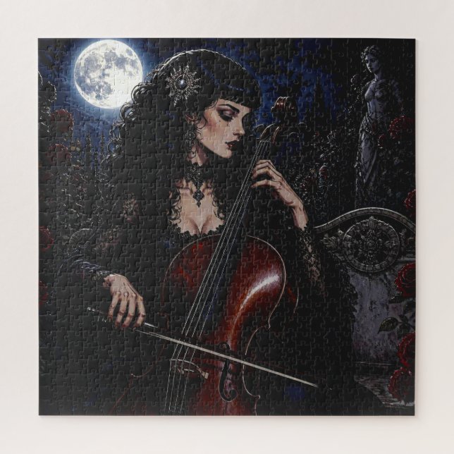 Puzzle Bella Belleza Gótica Tocando el Cello (Vertical)
