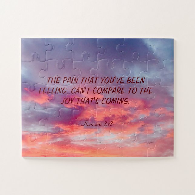 Puzzle Bella Biblia Naranja roja y roja cita a J (Horizontal)