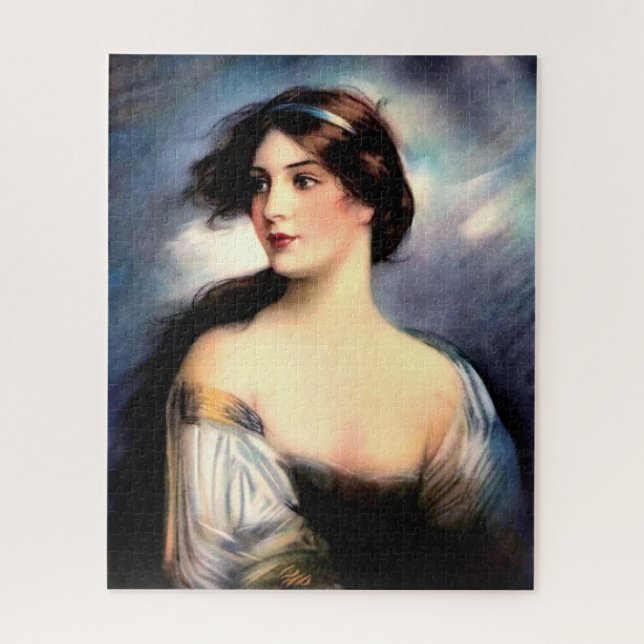 Puzzle bella mujer victoriana con viento (Vertical)