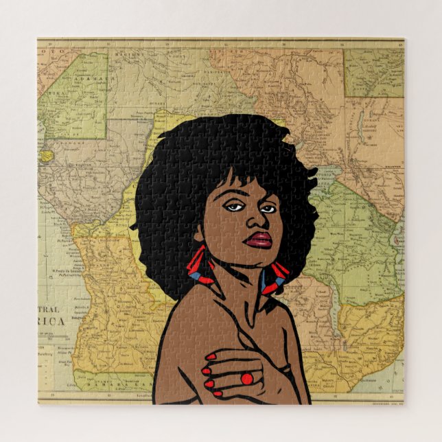 Puzzle Bella pintura en el Mapa Africano de Mujeres Afric (Vertical)