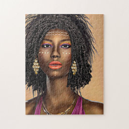 Puzzle Bella princesa africana negra arte