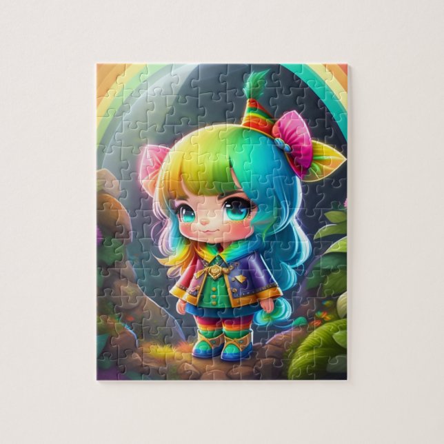 Puzzle Bella y colorida Chica de elfo (Vertical)