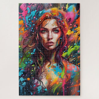 Puzzle Belle femme en peinture