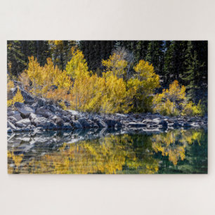 Puzzle Belleza Aspen en el lago Sherwin, 1014 piezas