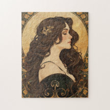 Belleza clásica de estilo Art Nouveau