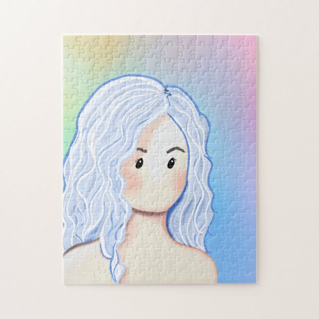 Puzzle Belleza de Cabello Plateado (Vertical)