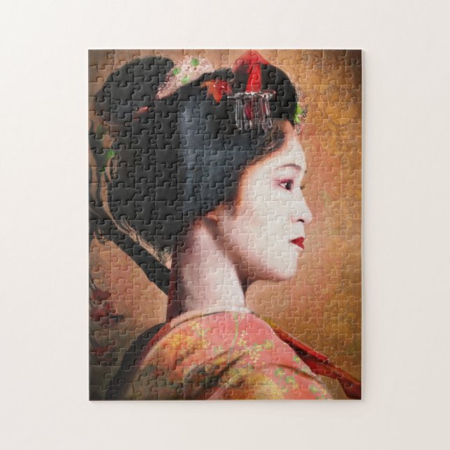 Puzzle Belleza de Geisha japonesa dama maiko pintando art (Vertical)