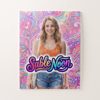 Puzzle Belleza de Sable Noon Posando #1 Con Fondo Colorid