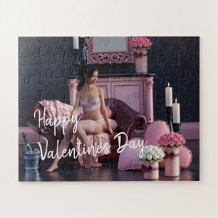 Puzzle Belleza el día de San Valentín en lencería en el s