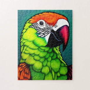 Puzzle Belleza en la selva tropical: Loro salvaje exótico
