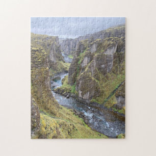 Puzzle Bello Cañón en Islandia; Fjaðrárgljúfur