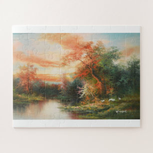 Puzzle Bello paisaje al caer la noche