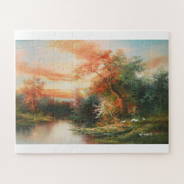 Puzzle Bello paisaje al caer la noche (Horizontal)