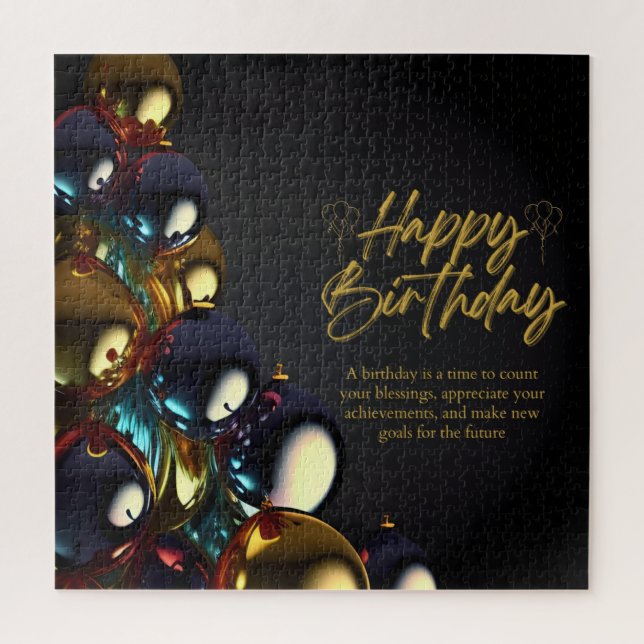 Puzzle Bendiciones de cumpleaños elegantes (Vertical)