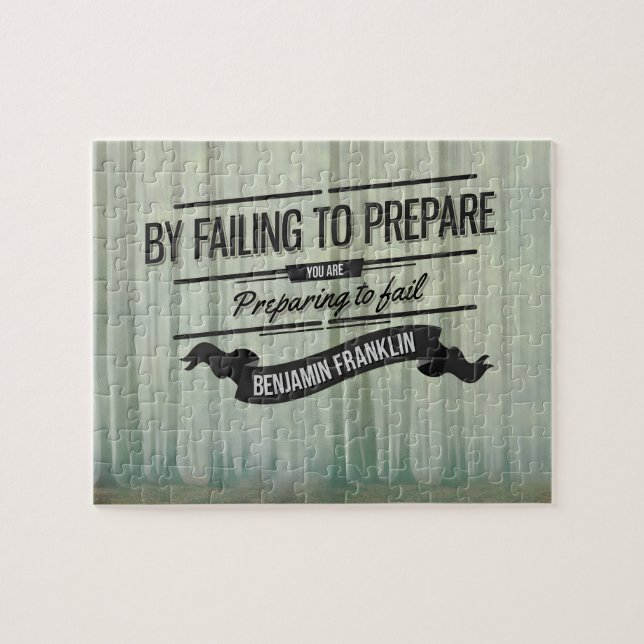 Puzzle Benjamin Franklin cita Inspiradora "Preparar" (Horizontal)
