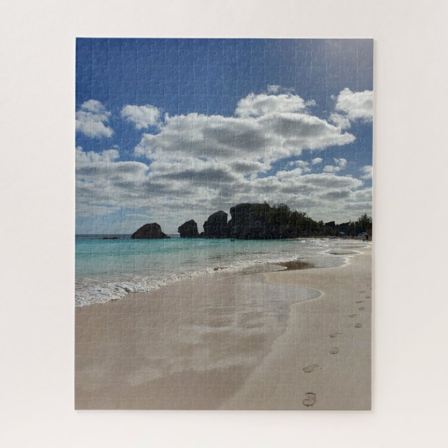Puzzle Bermuda Beach Footprints Océano Turquesa (Vertical)