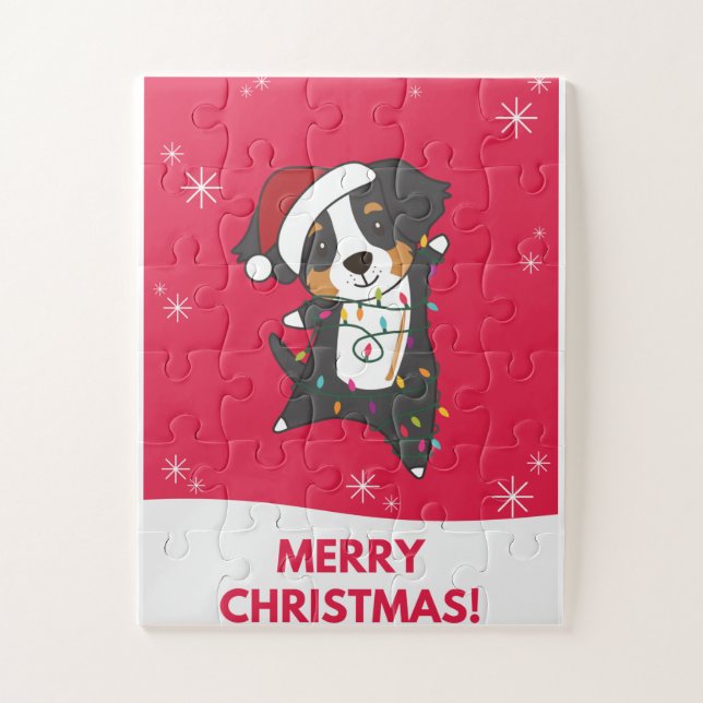 Puzzle Bernese Feliz Navidad Navidades felices perros (Vertical)