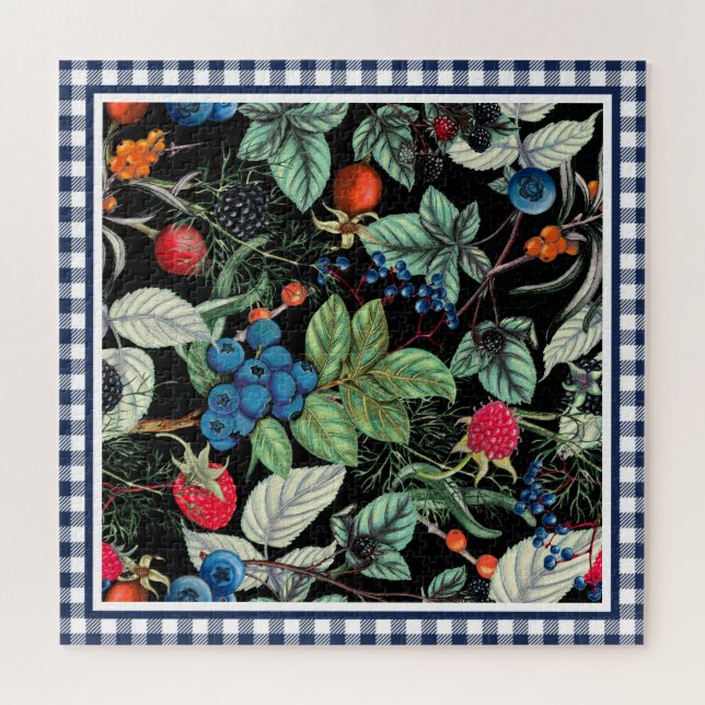 Puzzle Berries Medley en Country Gingham (Horizontal)