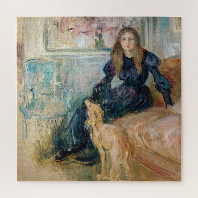 Puzzle Berthe Morisot - Julie y su Greyhound Laerte (Vertical)