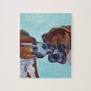 Puzzle Besando al boxeador persigue el retrato del arte