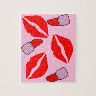 Puzzle besos y lápices labiales