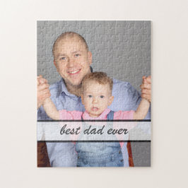 Puzzle Best Dad Ever Family Photo Quote Design