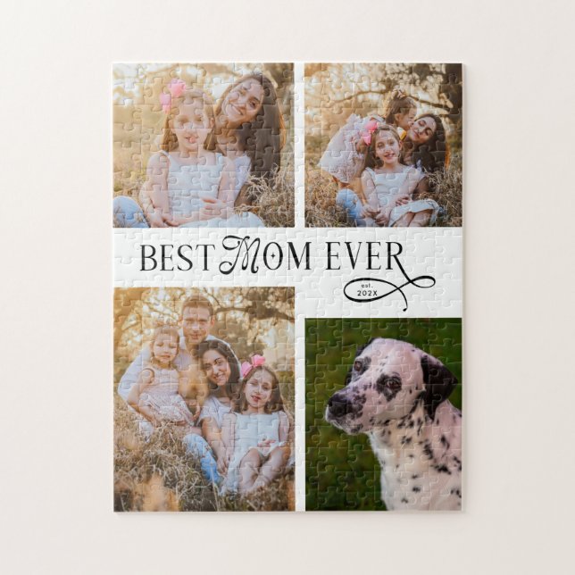 Puzzle Best Mom Ever 4 Photos Mothers Day Gifts (Vertical)