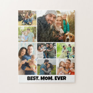 Puzzle Best Mom Ever – 8 Photo Collage Frame Template