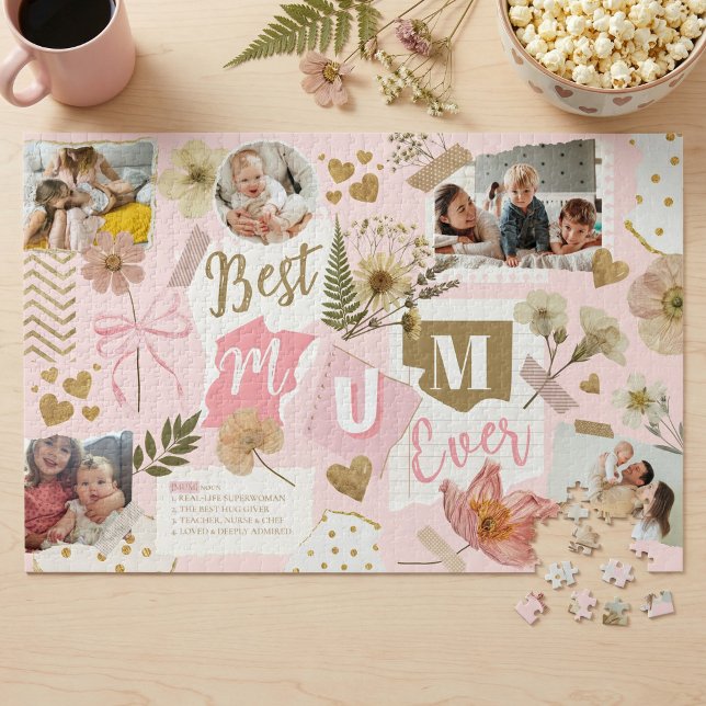 Puzzle Best Mum Ever Mother's Day Scrapbook Photo Collage (Best Mum Ever Mother's Day Scrapbook Photo Collage Jigsaw Puzzle)