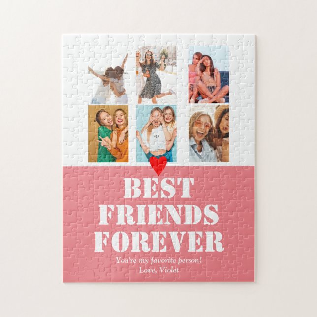Puzzle Bestie BFF Chicas regalo de Collage de fotos perso (Vertical)