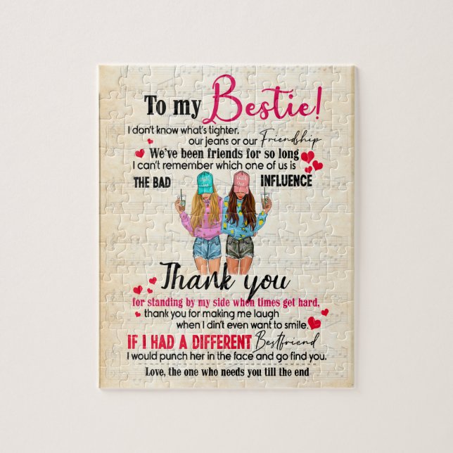 Puzzle Bestie Gifts | Carta A Mi Bestie Gracias (Vertical)