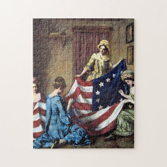 Puzzle Betsy Ross ondea La Bandera Estadounidense (Vertical)