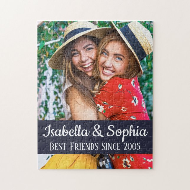 Puzzle BFF Los mejores amigos moderno foto de moda person (Vertical)
