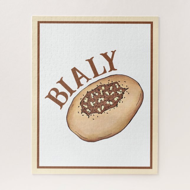 Puzzle Bialy Jewish Bakery Onion Bread Poland Food (Vertical)