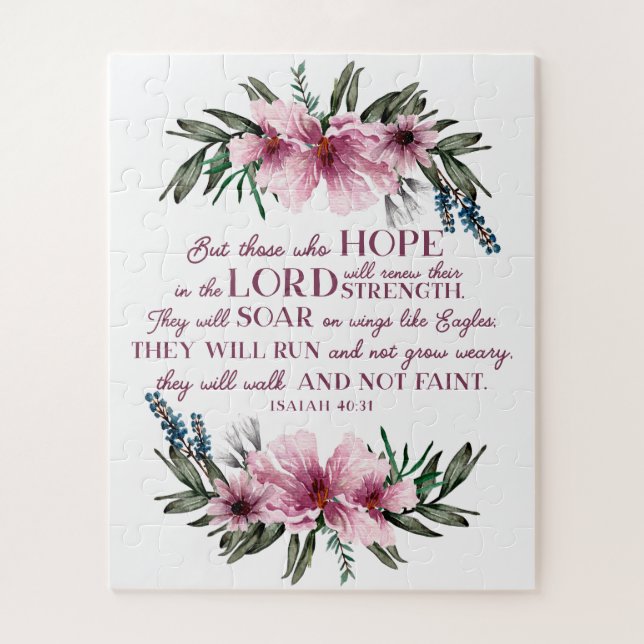 Puzzle Biblia cristiana versus Rubor flor rosa (Vertical)